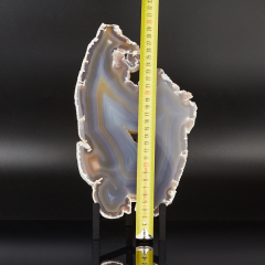 Срез агат серый Бразилия от 20 см (на подставке)