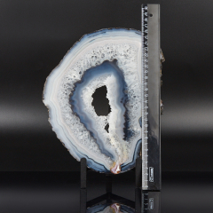 Срез агат серый Бразилия от 20 см (на подставке)