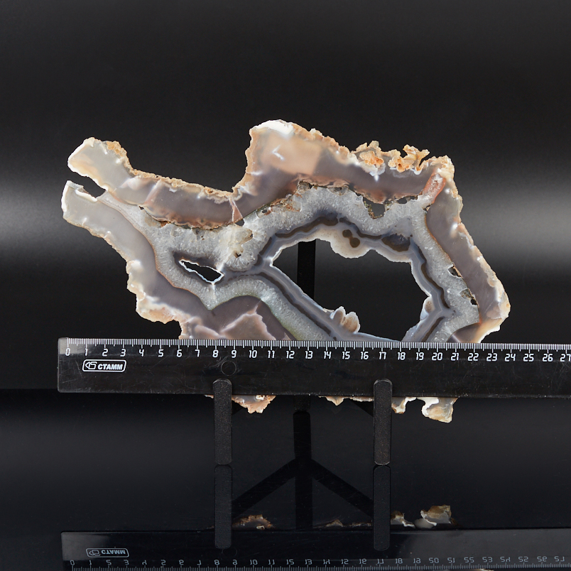 Срез агат серый Бразилия от 20&nbsp;см (на подставке)