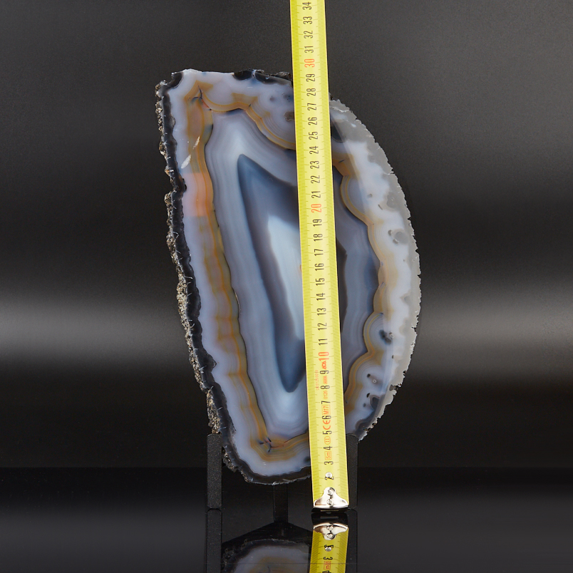 Срез агат серый Бразилия от 20&nbsp;см (на подставке)