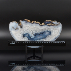 Срез агат серый Бразилия от 20 см (на подставке)