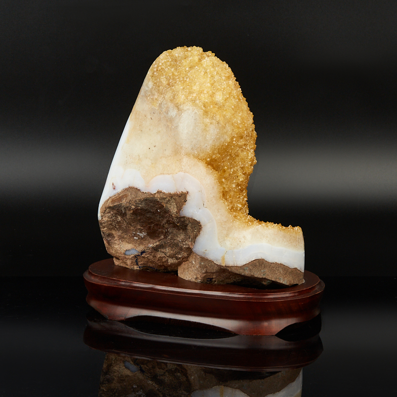 Друза цитрин Бразилия от 20 см (на подставке)