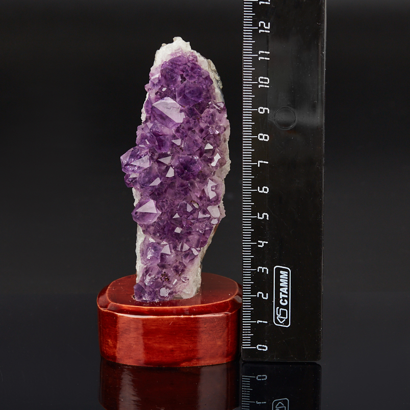 Друза аметист Бразилия 9-12&nbsp;см (1&nbsp;шт) (на подставке)