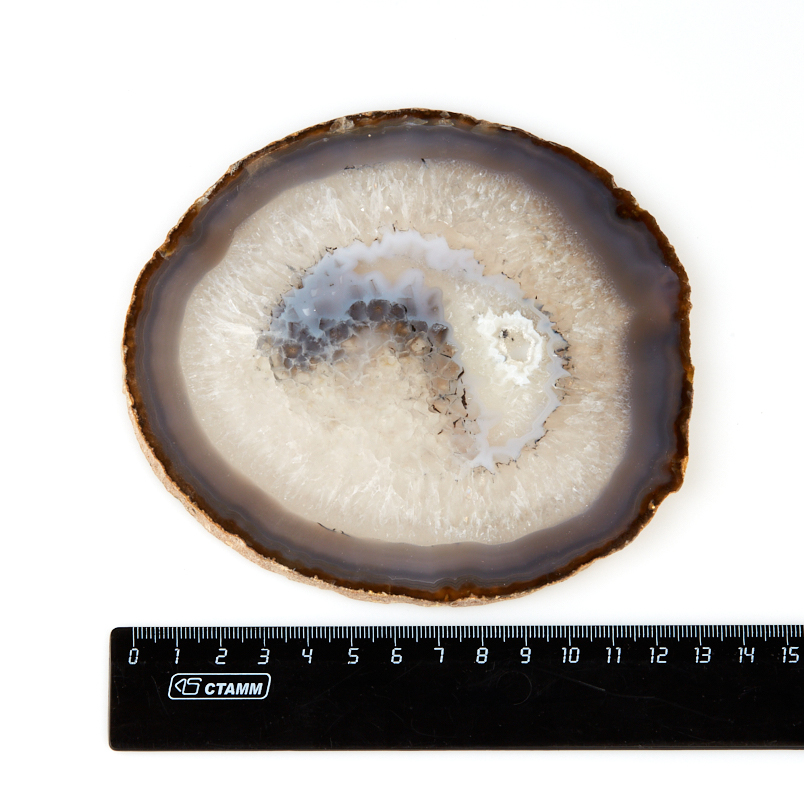 Срез агат серый Бразилия 12-16&nbsp;см