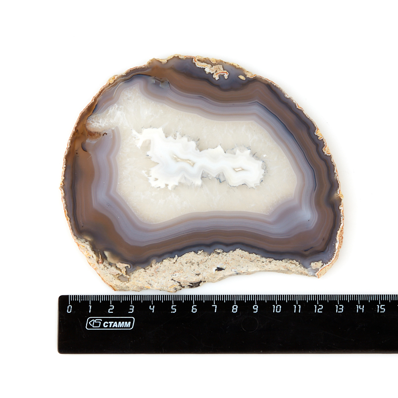 Срез агат серый Бразилия 12-16&nbsp;см