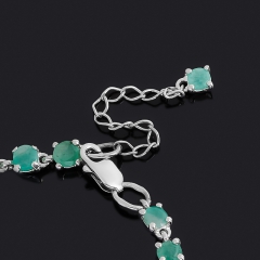 Браслет изумруд Колумбия (серебро 925 пр. родир. бел.) огранка 4 мм 18 см (+4 см)