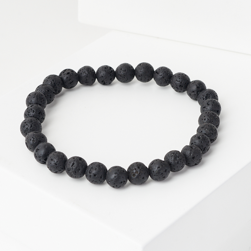 Браслет вулканическая лава Бразилия 6 мм 20 см