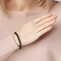 Браслет вулканическая лава Бразилия 6 мм 20 см