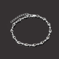 Браслет сапфир Индия (серебро 925 пр. родир. бел.) огранка 17 см (+4 см)