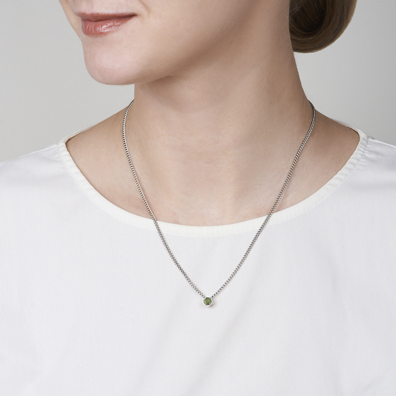 Кулон изумруд Колумбия (серебро 925 пр. родир. бел.) круг огранка