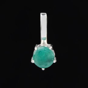 Кулон изумруд Колумбия (серебро 925 пр. родир. бел.) круг огранка