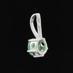 Кулон изумруд Колумбия (серебро 925 пр. родир. бел.) круг огранка