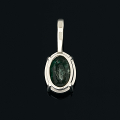 Кулон изумруд Колумбия (серебро 925 пр. родир. бел.) овал огранка