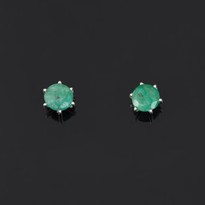 Серьги изумруд Колумбия (серебро 925 пр. родир. бел.) пуссеты огранка