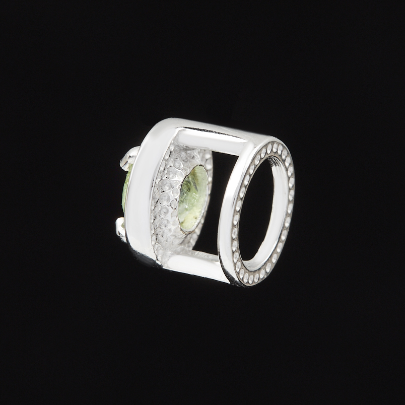 Кулон турмалин зеленый (верделит) Бразилия огранка (серебро 925 пр. родир. бел.)