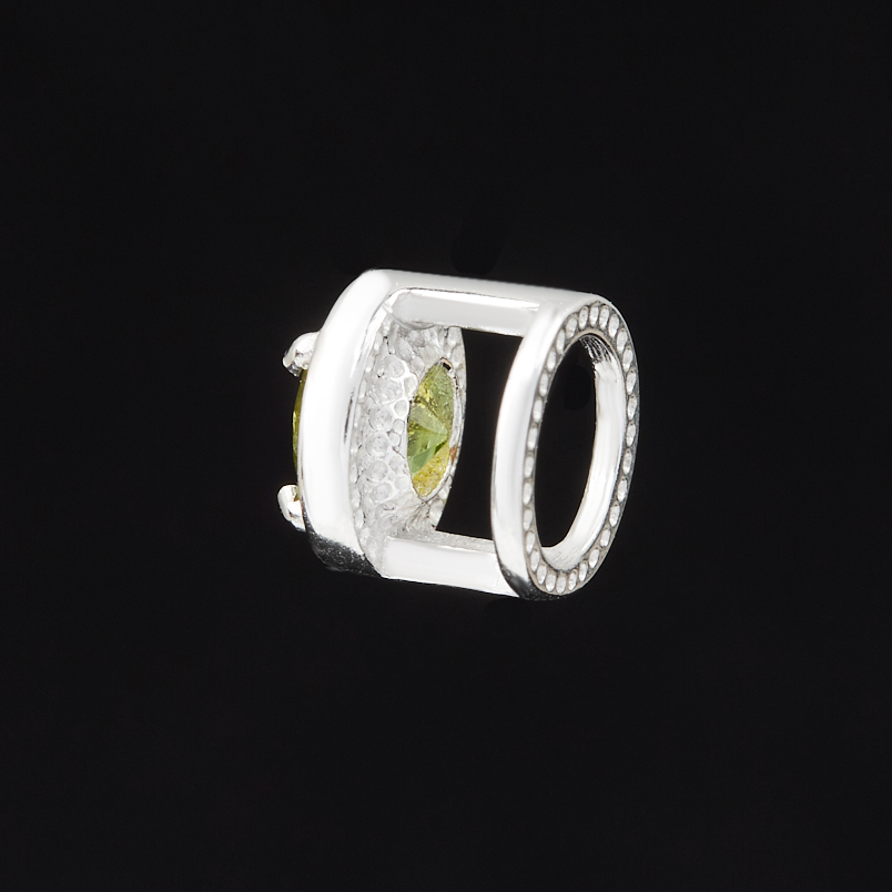 Кулон турмалин зеленый (верделит) Бразилия огранка (серебро 925 пр. родир. бел.)