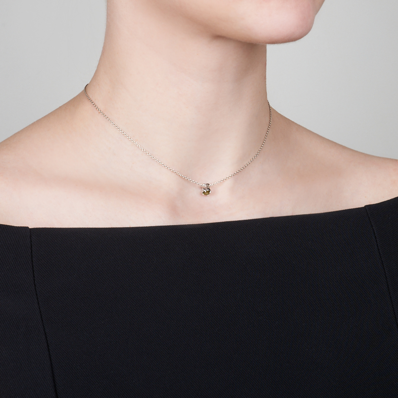 Кулон турмалин зеленый (верделит) Бразилия огранка (серебро 925 пр. родир. бел.)