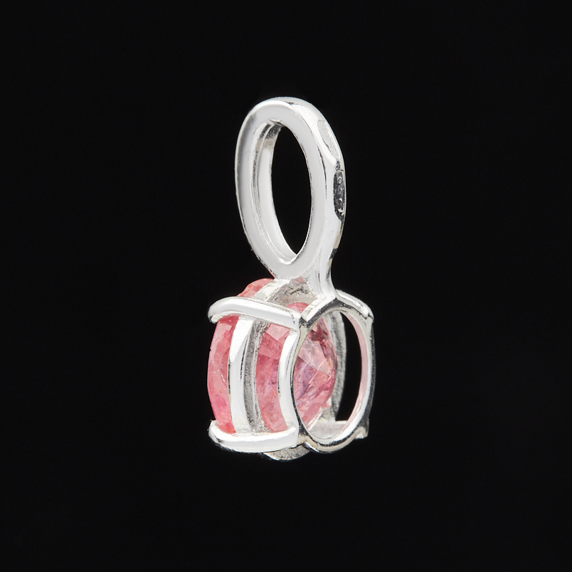 Кулон турмалин розовый (рубеллит) Бразилия (серебро 925 пр. родир. бел.) огранка