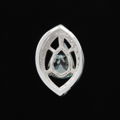 Кулон турмалин голубой (индиголит) Бразилия (серебро 925 пр. родир. бел.) огранка