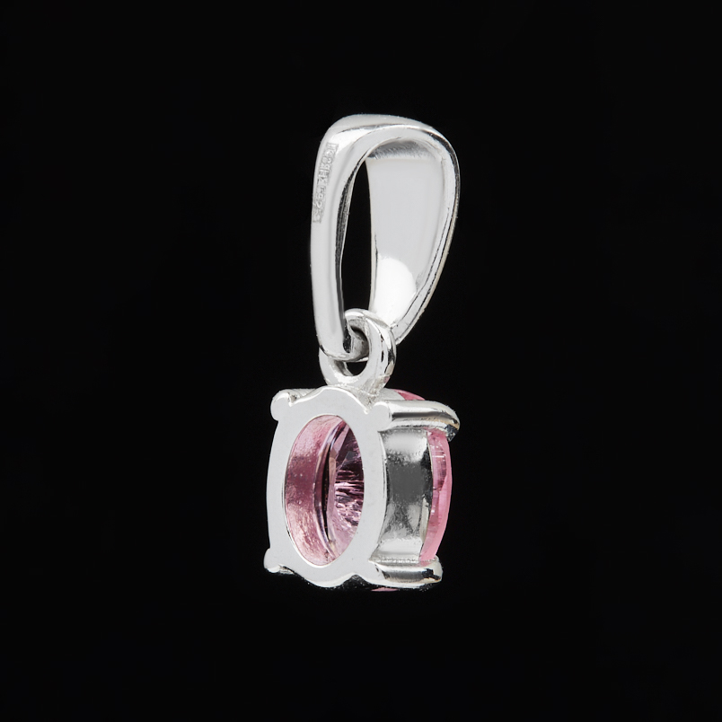 Кулон турмалин розовый (рубеллит) Бразилия огранка (серебро 925 пр. родир. бел.)