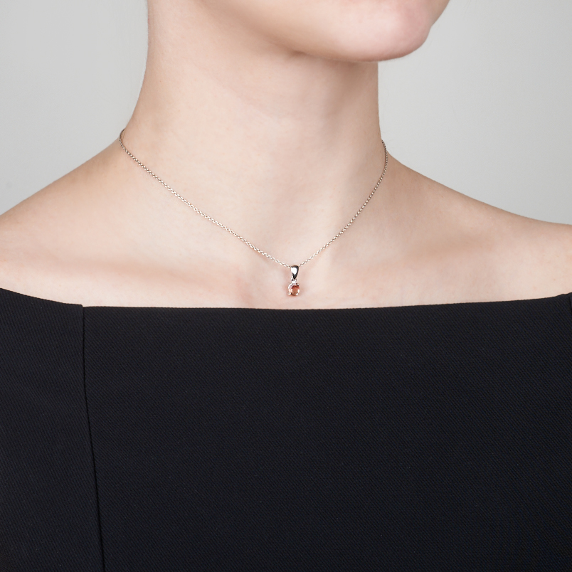 Кулон турмалин полихромный Бразилия (серебро 925 пр. родир. бел.) огранка