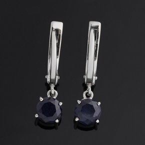 Серьги сапфир Индия (серебро 925 пр. родир. бел.) огранка