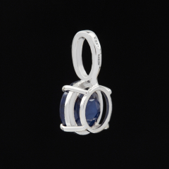 Кулон сапфир Индия (серебро 925 пр. родир. бел.) огранка
