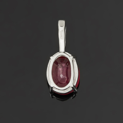 Кулон рубин Мьянма овал огранка (серебро 925 пр. родир. бел.)