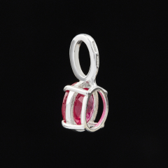 Кулон рубин Мьянма круг огранка (серебро 925 пр. родир. бел.)