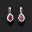 Серьги рубин Мьянма (серебро 925 пр. родир. бел.) огранка