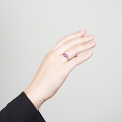 Кольцо рубин Мьянма (серебро 925 пр. родир. бел.) огранка размер 18