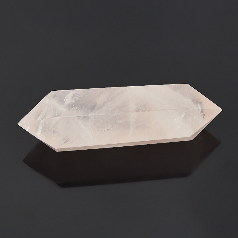 Кристалл розовый кварц Бразилия 9-12&nbsp;см (двухголовик) (ограненный) (1&nbsp;шт)