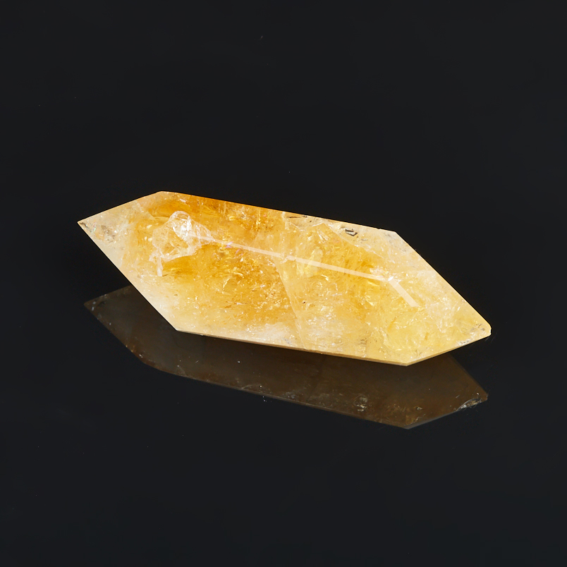Кристалл цитрин Бразилия 5-7&nbsp;см (двухголовик) (ограненный) (1&nbsp;шт)