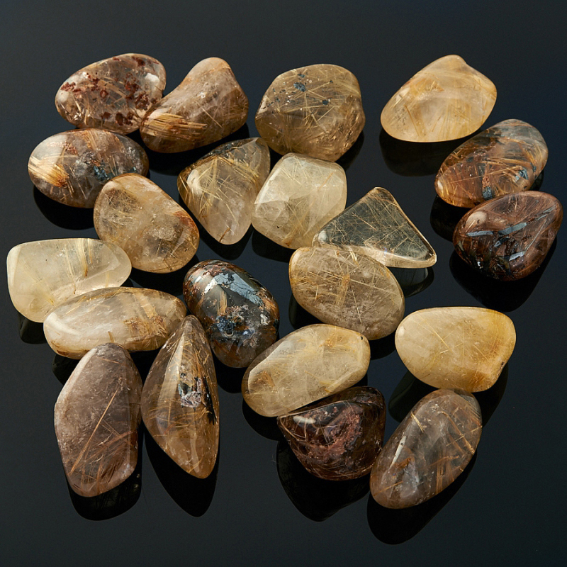 Галтовка рутиловый кварц Бразилия (2,5-3 см) (1 шт)