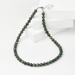 Бусы клинохлор (серафинит) Россия (сталь хир.) 10 мм 46 см (+7 см)