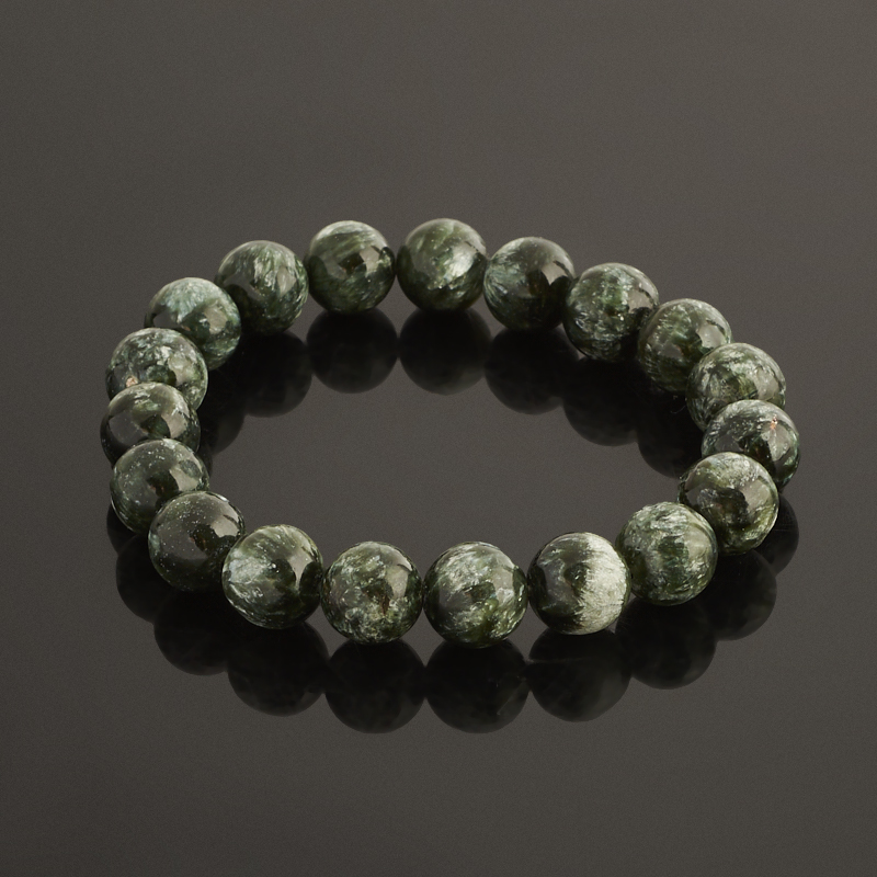Браслет клинохлор (серафинит) Россия 10&nbsp;мм 18&nbsp;см