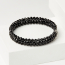 Браслет шпинель черная Шри Ланка (биж. сплав, сталь хир.) пружина огранка 4 мм 17 см (регулируемый)
