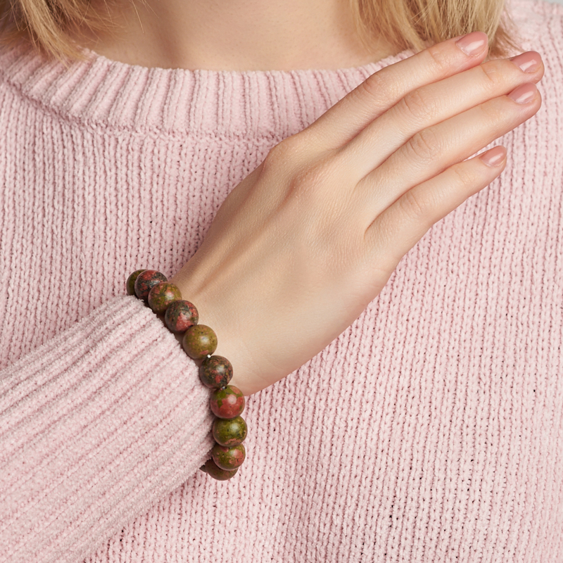 Браслет унакит ЮАР 12 мм 18 см