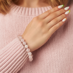 Браслет розовый кварц Бразилия 10 мм 18 см