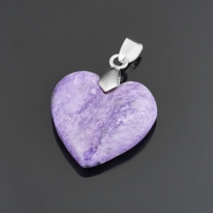 Кулон чароит Россия (биж. сплав) сердечко 3,5 см