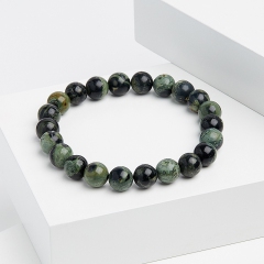 Браслет яшма зеленая Мадагаскар 8 мм 18 см