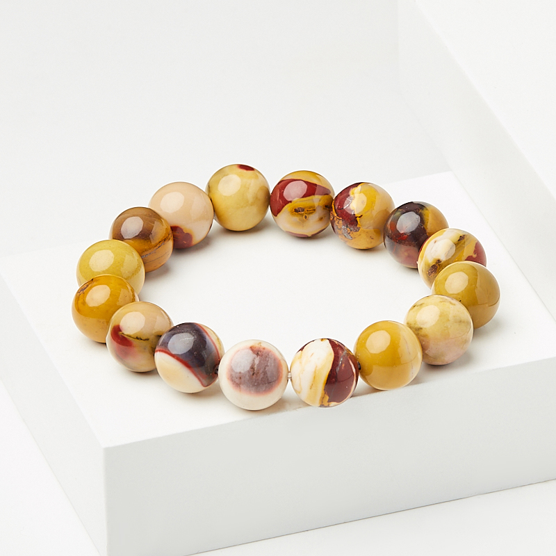 Браслет яшма мукаит Австралия 12&nbsp;мм 18&nbsp;см