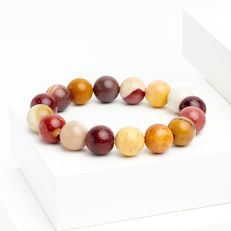 Браслет яшма мукаит Австралия 12&nbsp;мм 18&nbsp;см