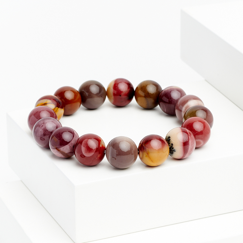 Браслет яшма мукаит Австралия 12&nbsp;мм 18&nbsp;см