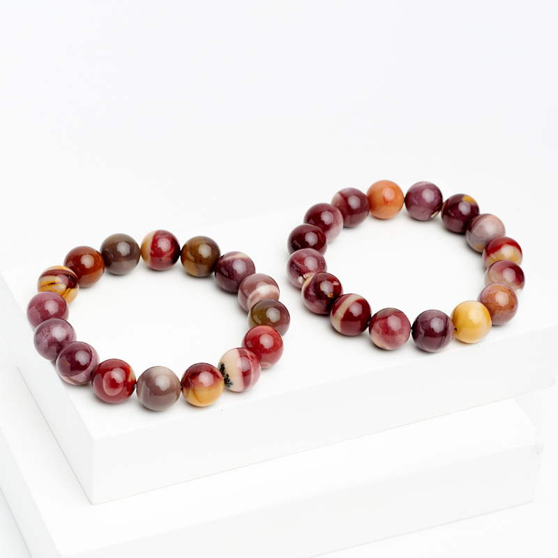 Браслет яшма мукаит Австралия 12&nbsp;мм 18&nbsp;см