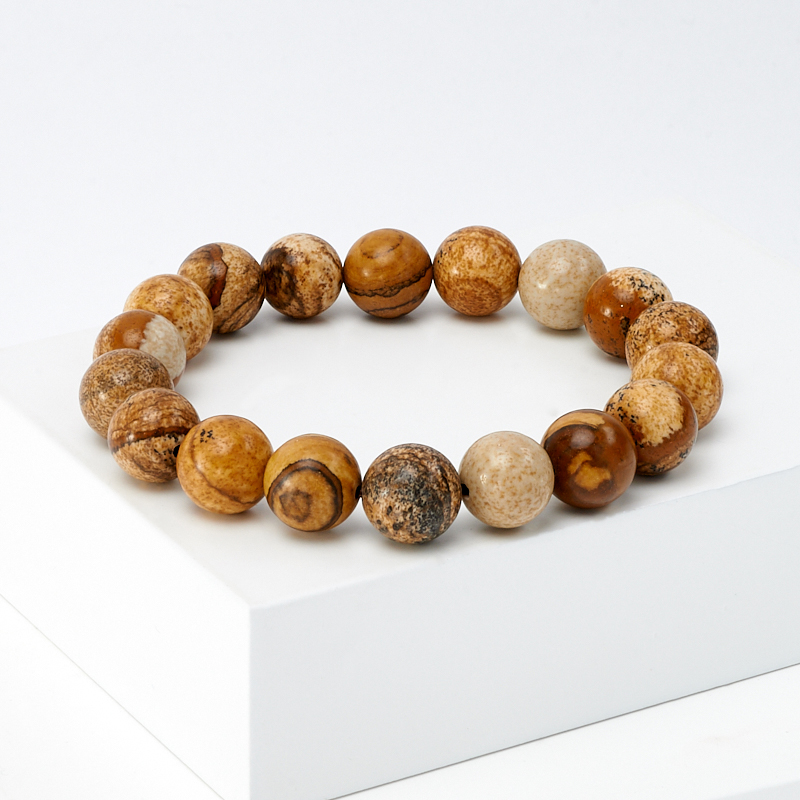 Браслет яшма рисунчатая (песочная) Намибия 10 мм 18 см