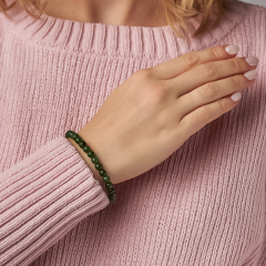 Браслет нефрит зеленый Россия 6 мм 18 см