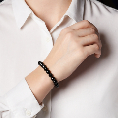 Браслет обсидиан радужный Мексика 8 мм 18 см