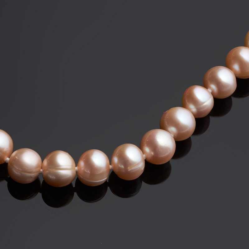 Бусы жемчуг персиковый Гонконг (серебро 925 пр.) 7&nbsp;мм 51&nbsp;см