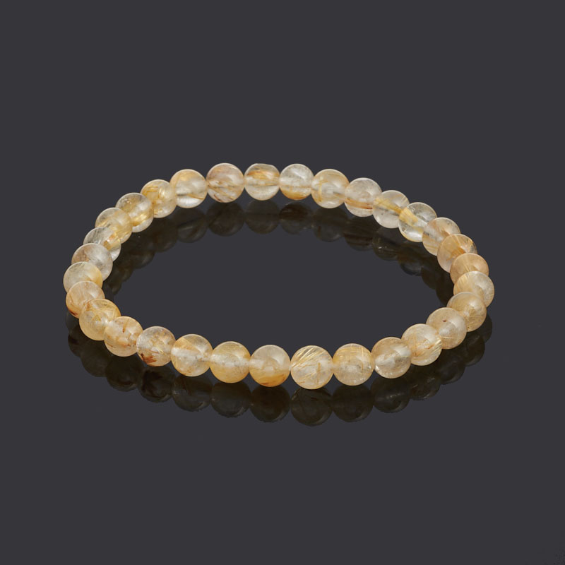 Браслет рутиловый кварц Бразилия 6&nbsp;мм 18&nbsp;см